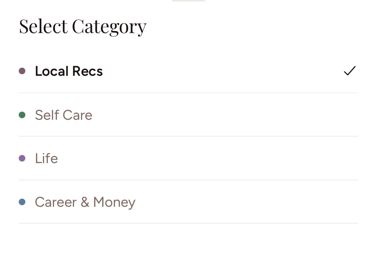 Select Category