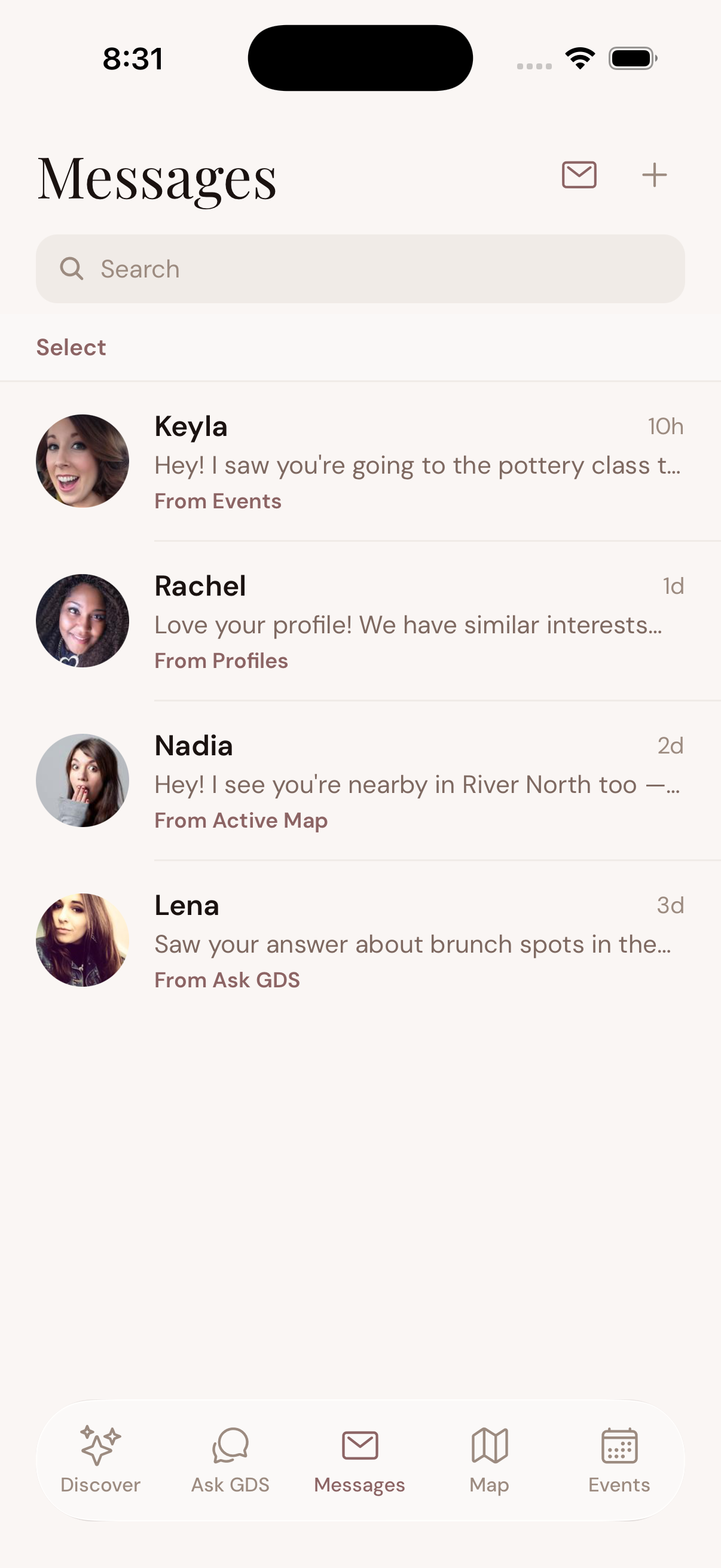 Message inbox